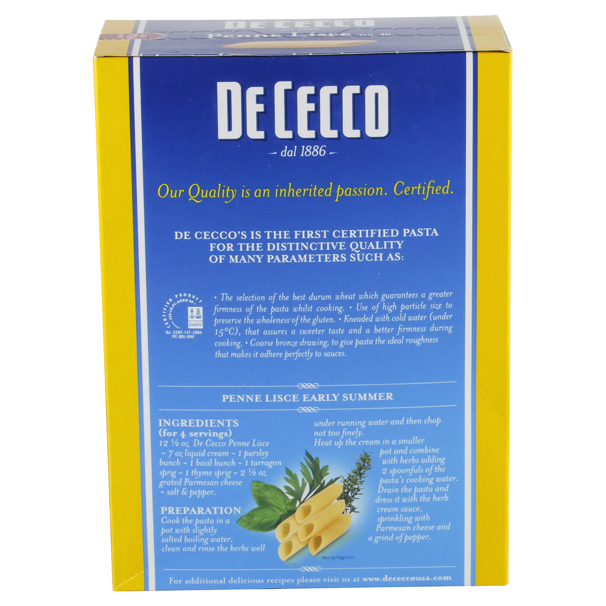 slide 5 of 6, De Cecco Penne Pasta, 16 oz