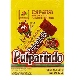 De La Rosa Candy Pulparindo Tamarind Pulp Hot And Salted Box 20 Count - 10 Oz