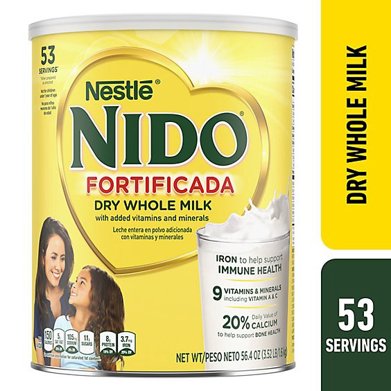 slide 1 of 10, Nido Fortificada Milk Whole Dry Can - 56.3 Oz, 56.32 oz