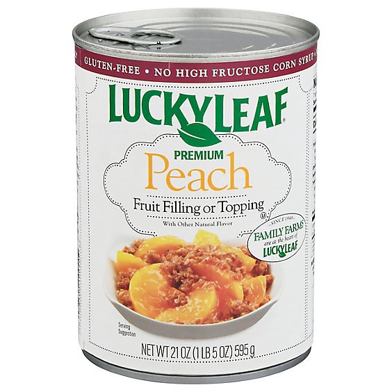 slide 1 of 13, Lucky Leaf Fruit Filling & Topping Premium Peach - 21 Oz, 21 oz