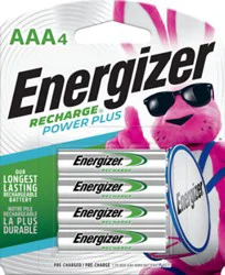 Energizer Recharge Power Plus Aaa Rechargeable Batteries - 4 Count