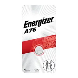 Energizer A76 1.5 Volt Miniature Alkaline Button Batteries - Each