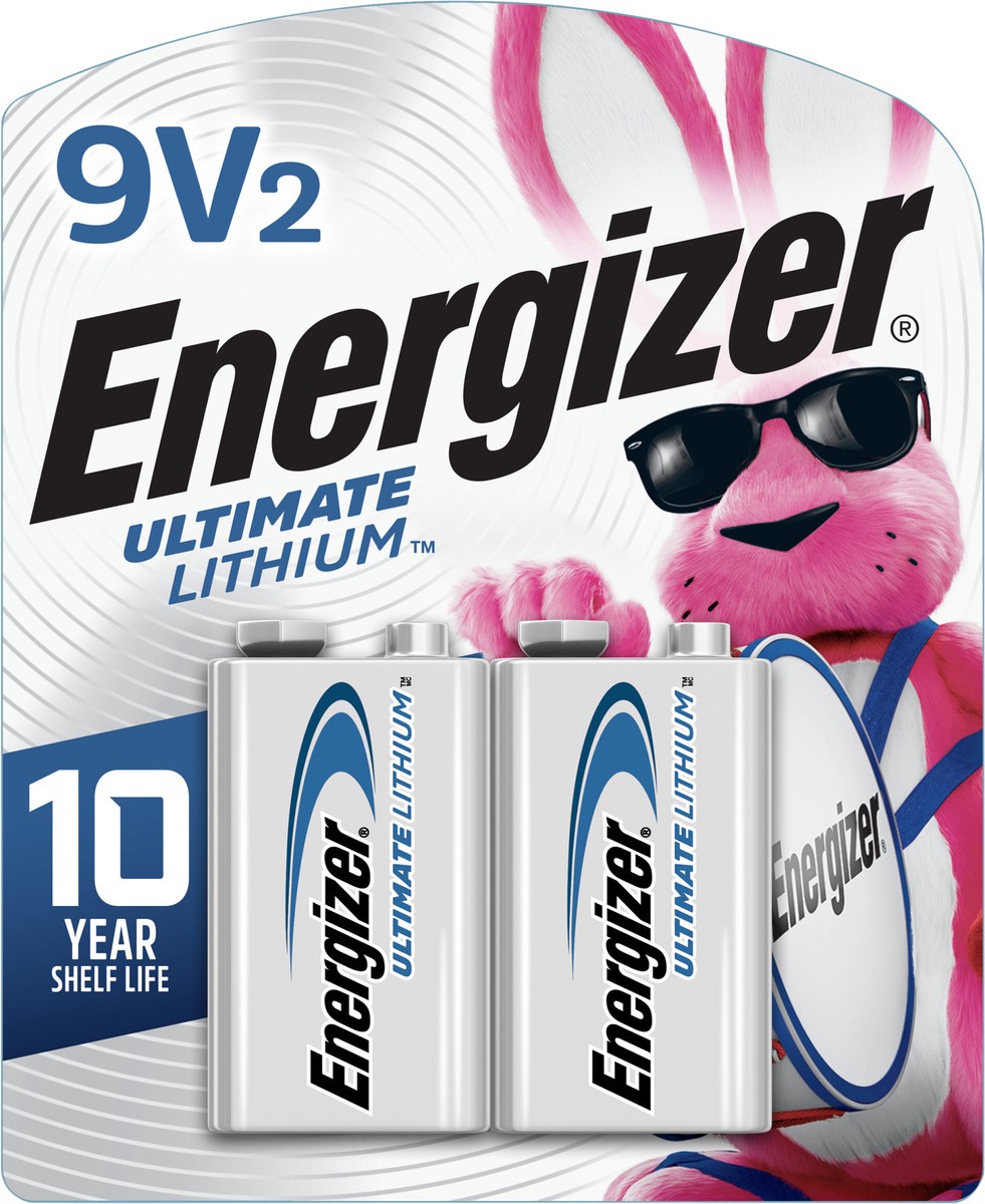 slide 2 of 4, Energizer Ultimate Lithium 9 Volt Lithium Batteries - 2 Count, 2 ct