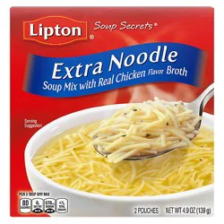 Lipton Soup Secrets Soup Mix With Real Chicken Broth Extra Noodle 2 Count - 4.9 Oz