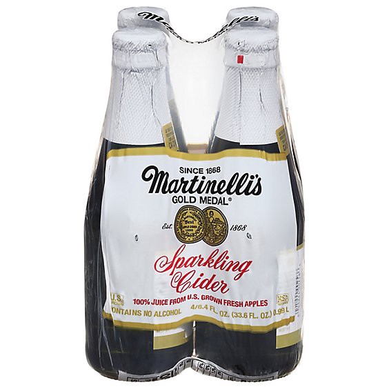 slide 1 of 4, Martinellis Juice Gold Medal Sparkling Cider - 4-8.4 Fl. Oz., 4 ct; 8.4 fl oz