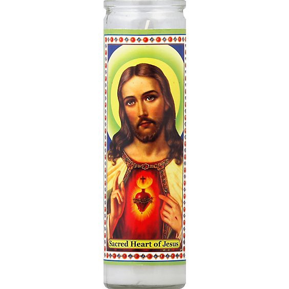 slide 1 of 1, Reed Candle Sacred Heart Of Jesus Candle Wax White Jar - Each, 1 ct