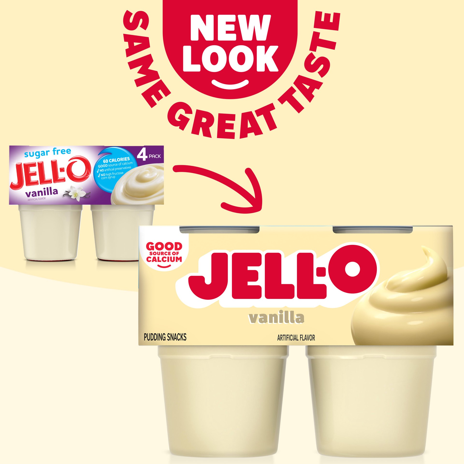 slide 2 of 8, Jell-O Original Vanilla Artificially Flavored Ready-To-Eat Pudding Snack - 4 Count, 4 ct; 3.87o
