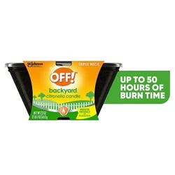 Off! Citronella Triple Wick Scented Candle Bucket Warm White 2 Count - 23 Oz