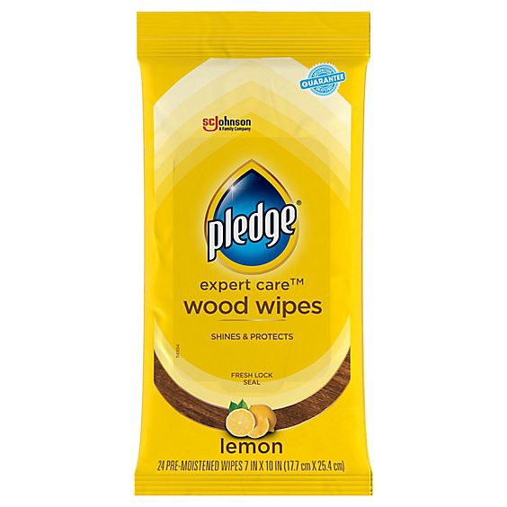 slide 1 of 1, Pledge Expert Care Wood Wipes - 24 Count, 24 ct