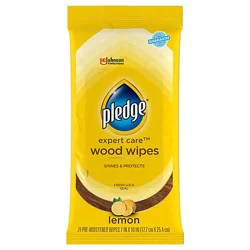 Pledge Expert Care Wood Wipes - 24 Count