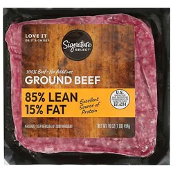 Signature Select/farms 85% Lean Ground Beef 15% Fat Brick - 16 Oz