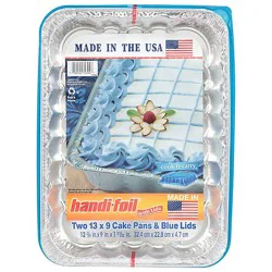 Handi-Foil Cake Pans & Red Lids 13 X 9 Inch - 2 Count
