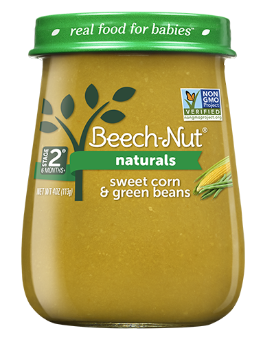 slide 2 of 7, Beech-Nut Naturals Stage 2 Baby Food, Sweet Corn & Green Beans, 4 oz Jar, 