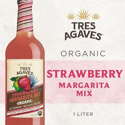 Tres Agaves Organic Strawberry Daiquiri And Margarita Mix Bottle - 1 Liter
