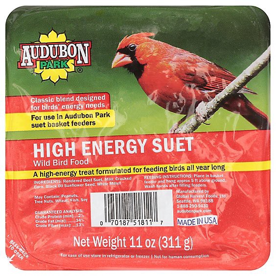 slide 1 of 1, Audubon Park Wild Bird Food High Energy Suet - 11.75 Oz, 11 oz