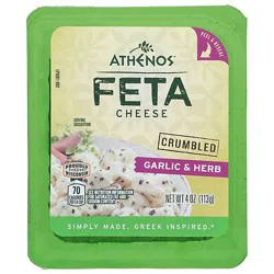 Athenos Cheese Feta Crumbled Garlic & Herb - 4 Oz