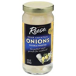 Reese Vegetables Double Martini Sour Cocktail Onions - 8 Fl. Oz.