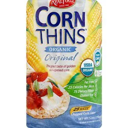 Real Foods Corn Thins Popped Corn Cakes Organic Original - 26 Count