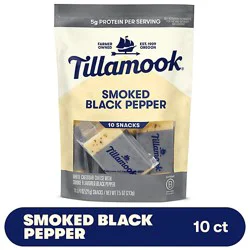 Tillamook Smoked Black Pepper Cheese Snack Portions 10 Count - 7.5 Oz