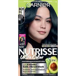 Garnier Nutrisse Ultra Color Nourishing Bold Permanent Hair Color Creme Bl21 Blue Black Kit - Each