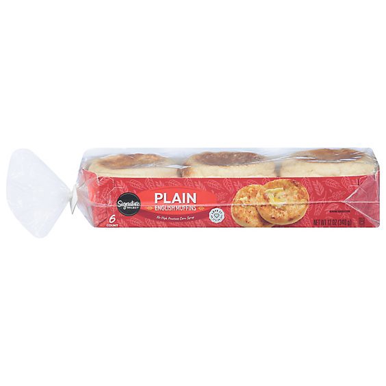 slide 1 of 1, Signature Select English Muffins Select Plain - 6 Count, 12 oz