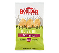 slide 1 of 1, Boulder Canyon Authentic Foods Potato Chips Kettle Cooked Olive Oil Sweet Vinegar, 5.25 oz