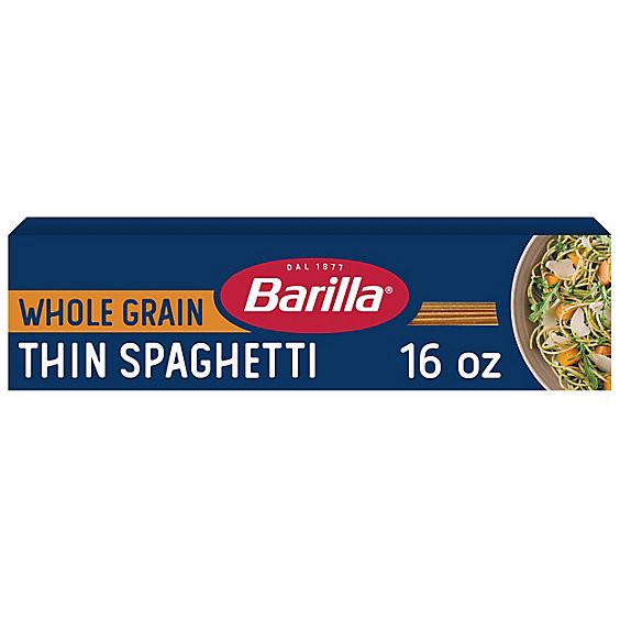 slide 1 of 1, Barilla Whole Grain Thin Spaghetti Pasta - 16 Oz, 16 oz