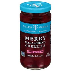 Tillen Farms Cherries Merry Maraschino Stem On - 13.5 Oz