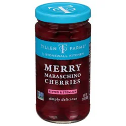 Tillen Farms Cherries Merry Maraschino Stem On - 13.5 Oz
