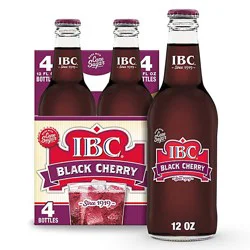 Ibc Black Cherry Made With Sugar Soda Glass Bottles - 4-12 Fl. Oz.