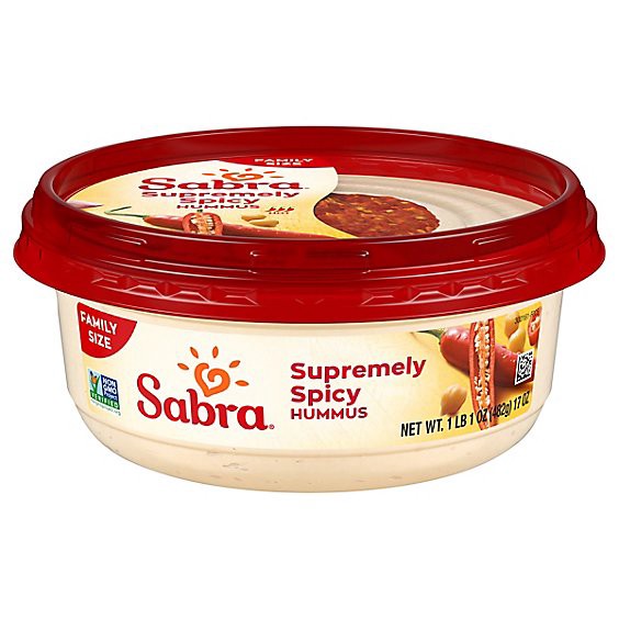 slide 1 of 13, Sabra Supremely Spicy Hummus Family Size - 17 Oz, 17 oz