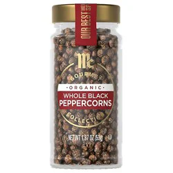 Mccormick Gourmet Organic Whole Black Peppercorns - 1.87 Oz