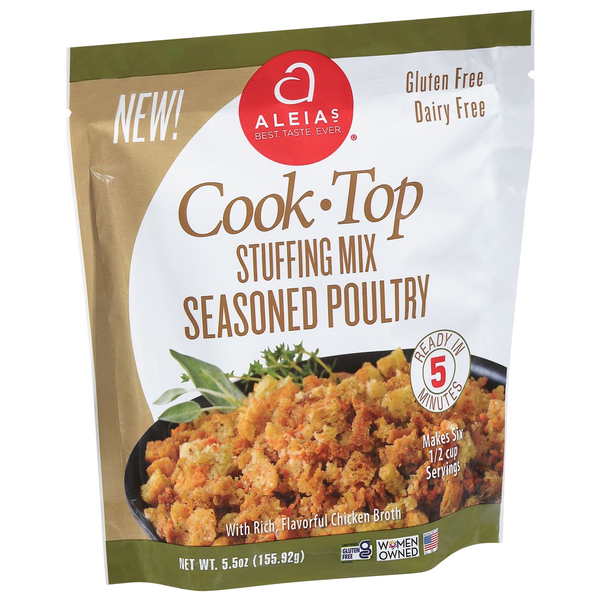 slide 11 of 13, Aleia's Cook Top Seasoned Poultry Stuffing Mix Gluten Free - 5.5 Oz, 5.5 oz