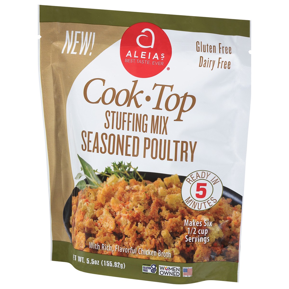 slide 10 of 13, Aleia's Cook Top Seasoned Poultry Stuffing Mix Gluten Free - 5.5 Oz, 5.5 oz