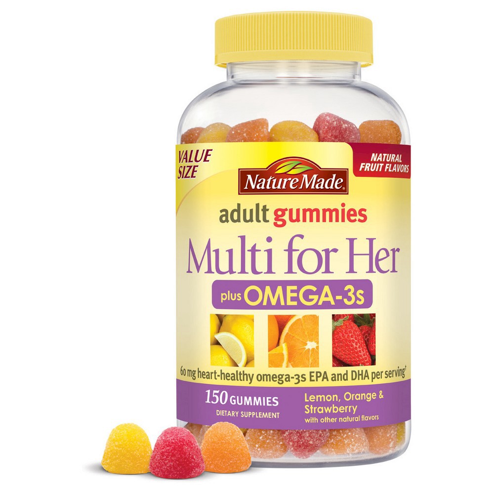 slide 4 of 4, Nature Made Womens Multivitamin with Omega-3, Multivitamin for Women for Daily Nutritional Support, 150 Gummies, 75 Day Supply, 150 ct