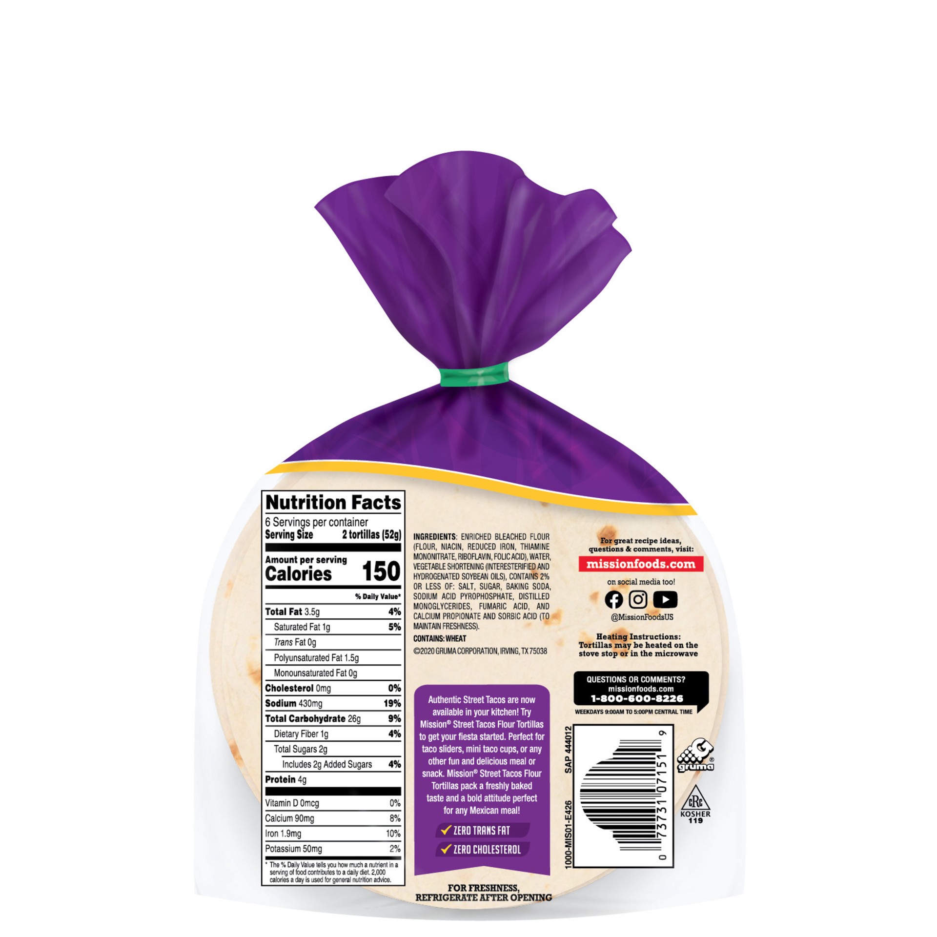 slide 3 of 3, Mission Super Soft Flour Tortillas Street Tacos Size - 12 Count, 12 ct