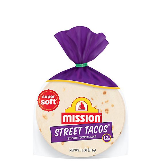 slide 1 of 3, Mission Super Soft Flour Tortillas Street Tacos Size - 12 Count, 12 ct