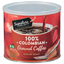 Signature Select Coffee Ground Medium Roast Colombian - 24.2 Oz