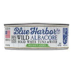Blue Harbor Fish Co. Tuna Wild Albacore Solid White In Water No Salt Added - 4.6 Oz