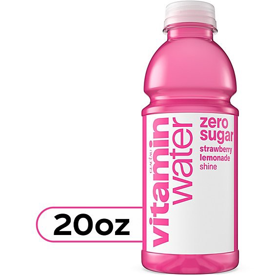 slide 1 of 3, Vitaminwater Zero Water Beverage Nutrient Enhanced Shine Strawberry Lemonade - 20 Fl. Oz., 20 fl oz