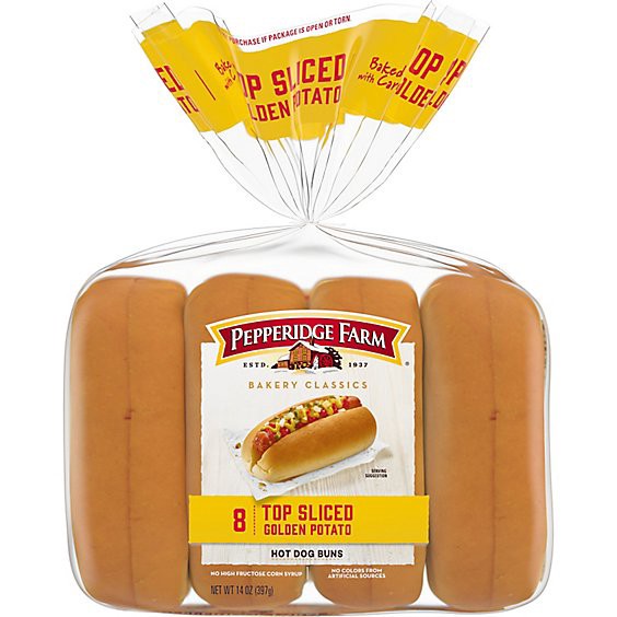slide 1 of 1, Pepperidge Farm Bakery Classics Top Sliced Golden Potato Hot Dog Buns - 14 Oz, 14 oz