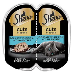 Sheba Perfect Portions White Fish & Tuna Entree Adult Wet Cat Food Cuts In Gravy - 2.6 Oz