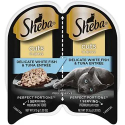 Sheba Perfect Portions White Fish & Tuna Entree Adult Wet Cat Food Cuts In Gravy - 2.6 Oz