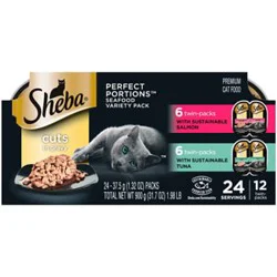 Sheba Perfect Portions Salmon And Tuna Adult Wet Cat Food Cuts In Gravy Variety Pack 12-2.6 Oz
