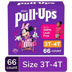 Pull-Ups Potty Training Underwear For Girls Size 3t To 4t - 66 Count
