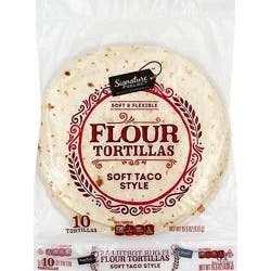 Signature Select Soft Taco Style Flour Tortillas 10 Count - 15.5 Oz