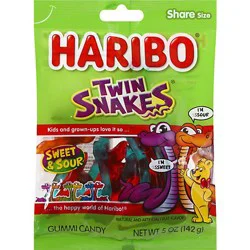 Haribo Gummi Candy Twin Snakes Sweet & Sour - 5 Oz
