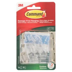 3m Command Outdoor Light Clips And Strips 16 Clips 20 Foam Strips - Each