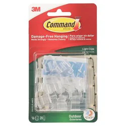 3m Command Outdoor Light Clips And Strips 16 Clips 20 Foam Strips - Each