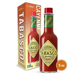 Tabasco Cayenne Garlic Pepper Hot Sauce Mild Heat In Glass Bottle - 5 Fl. Oz.